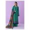 Unstitched 3 Piece Embroidered Lawn Shirt, Cambric Pant and Lawn Dupatta, Green, 55033