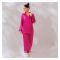 Poppy Pajama Set, Front Open Collared Shirt With Laces & Trouser, Premium Soft Silk Loungewear For Women, Magenta, 136