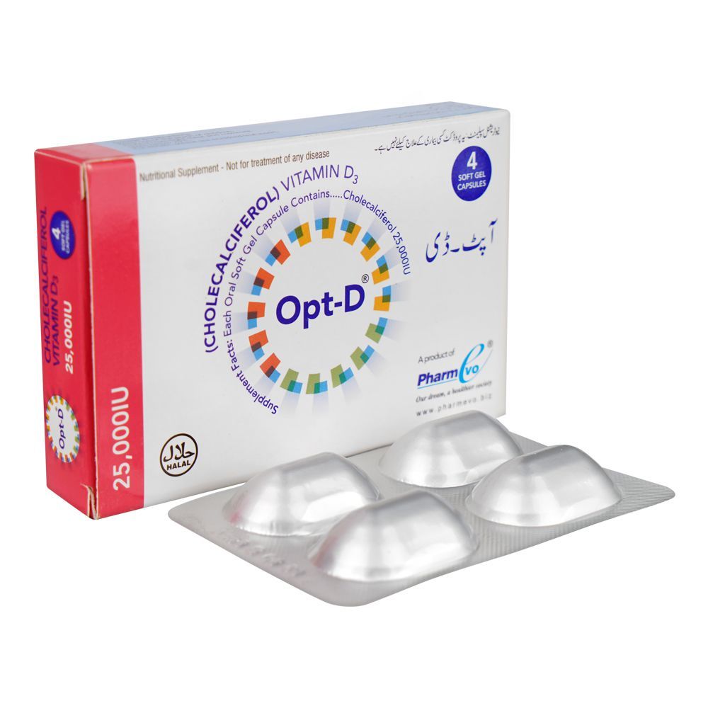 Opt-D Capsules, 25,000iu, Vitamin D Supplements price in Pakistan