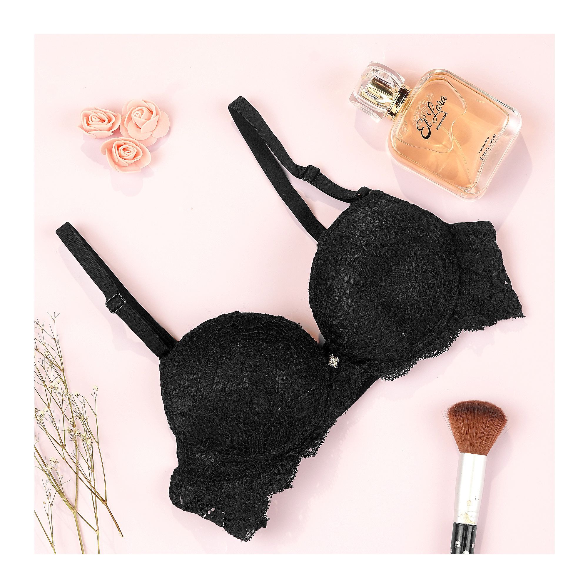 Flourish Women's Foam Bra, Black, S2-2055