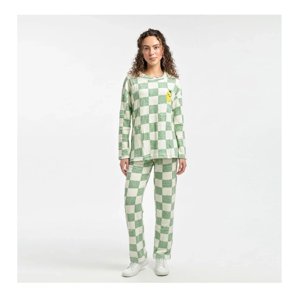 Sajiero Women's Pajama Suit, Fleece, Mint Check price in Pakistan