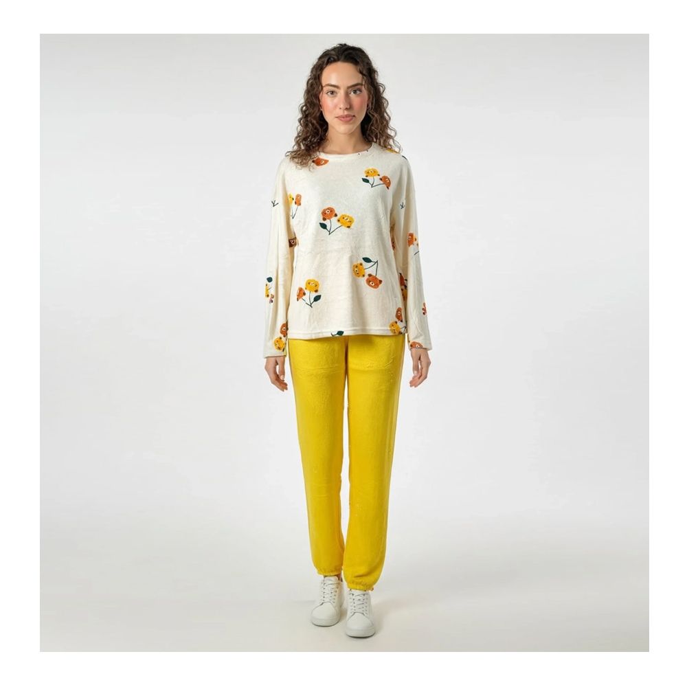 Sajiero Women's Pajama Suit, Fleece, Winter Petals price in Pakistan
