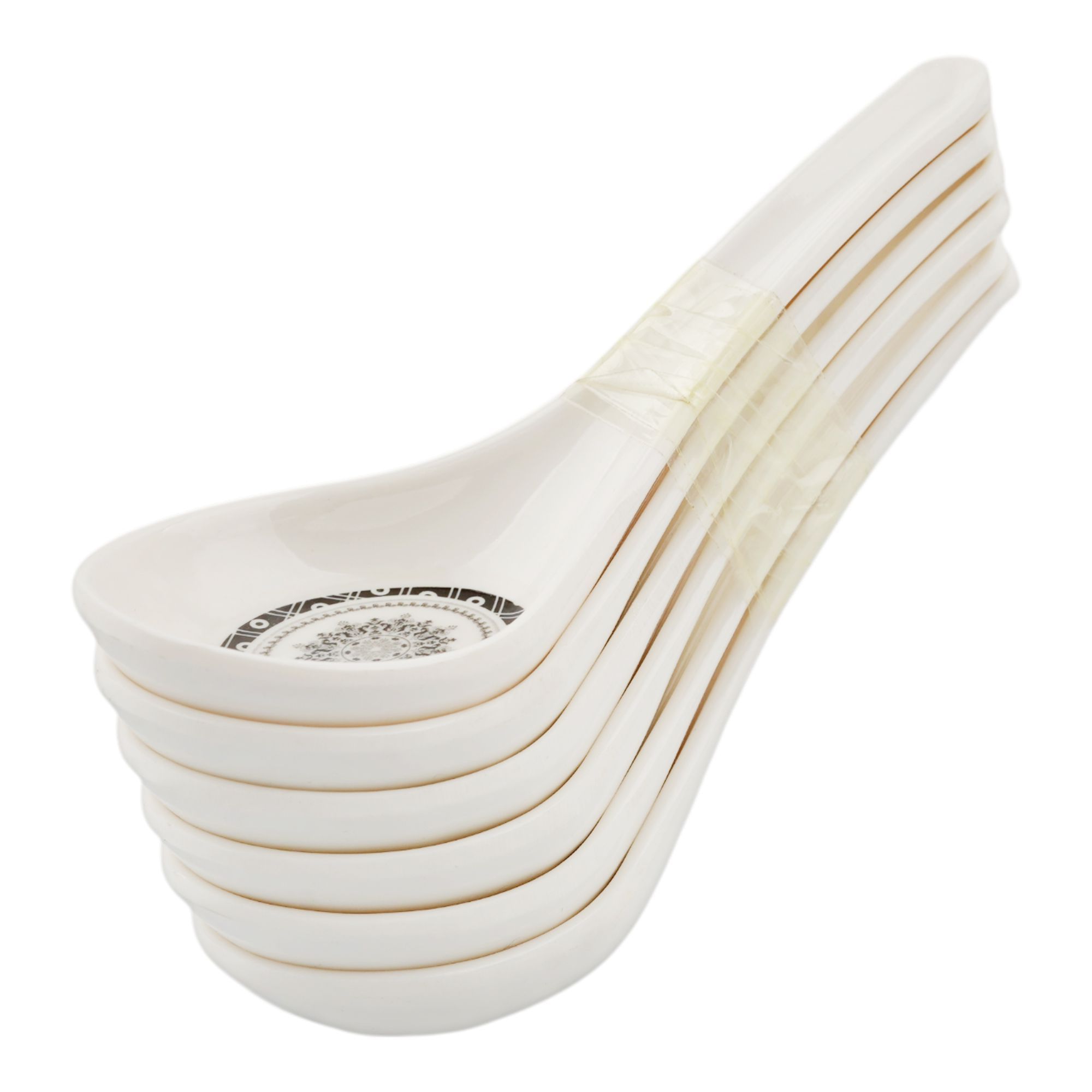 Sky Melamine Soup Spoon, New Black, 6-Pack