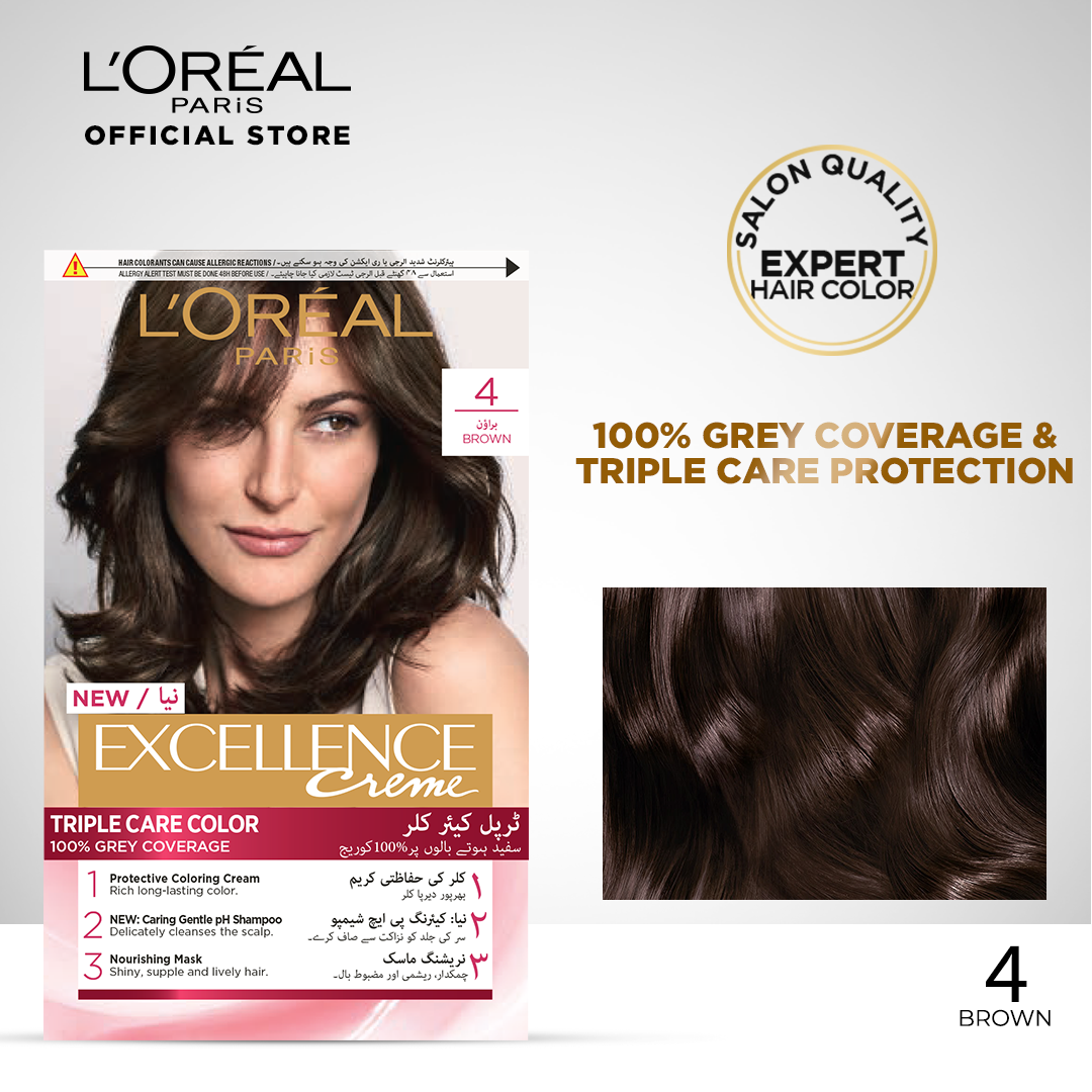 Buy L'Oreal Paris Excellence Creme Hair Colour, Brown 4 Online at Best