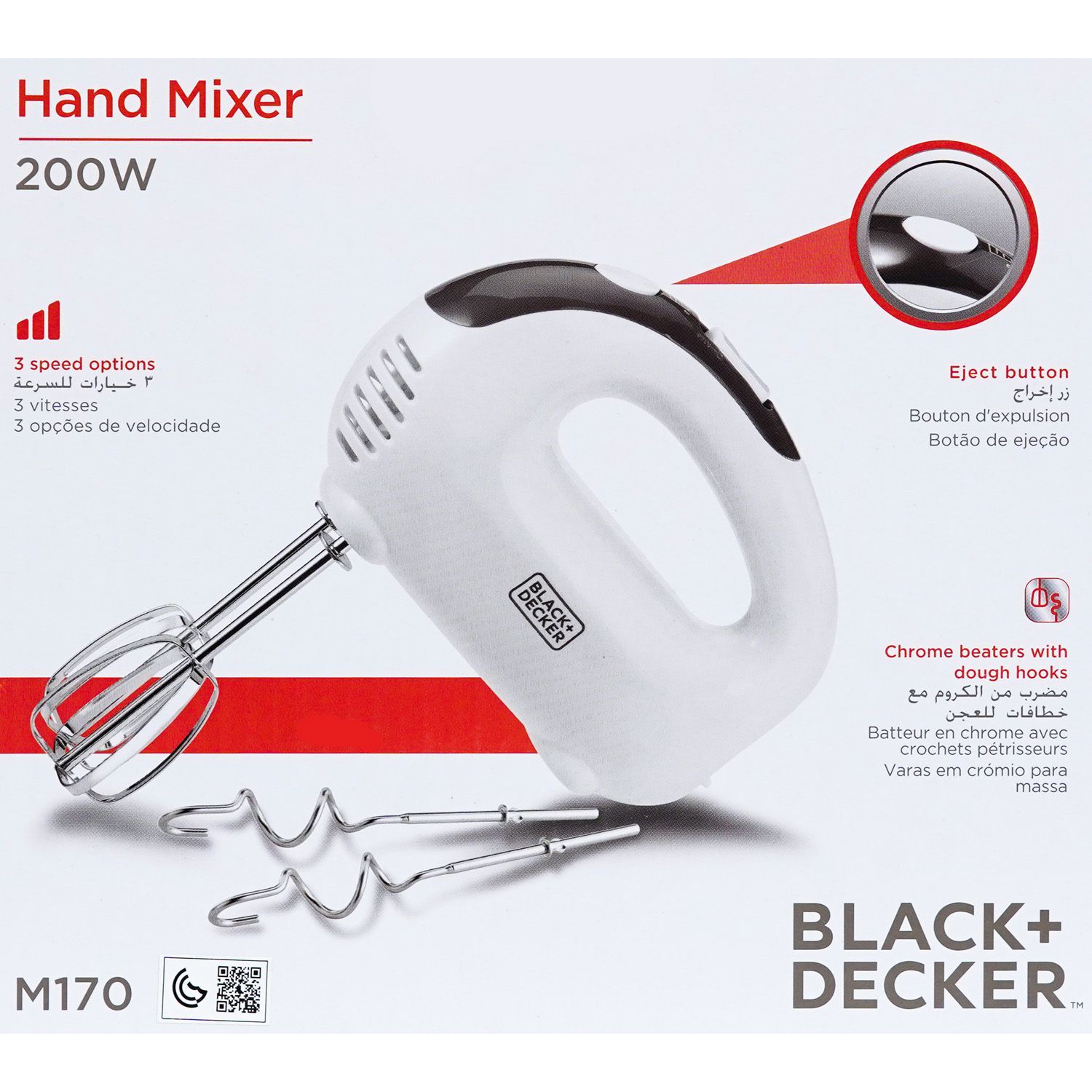 Black+Decker Hand Mixer, 3 Speed, 200W