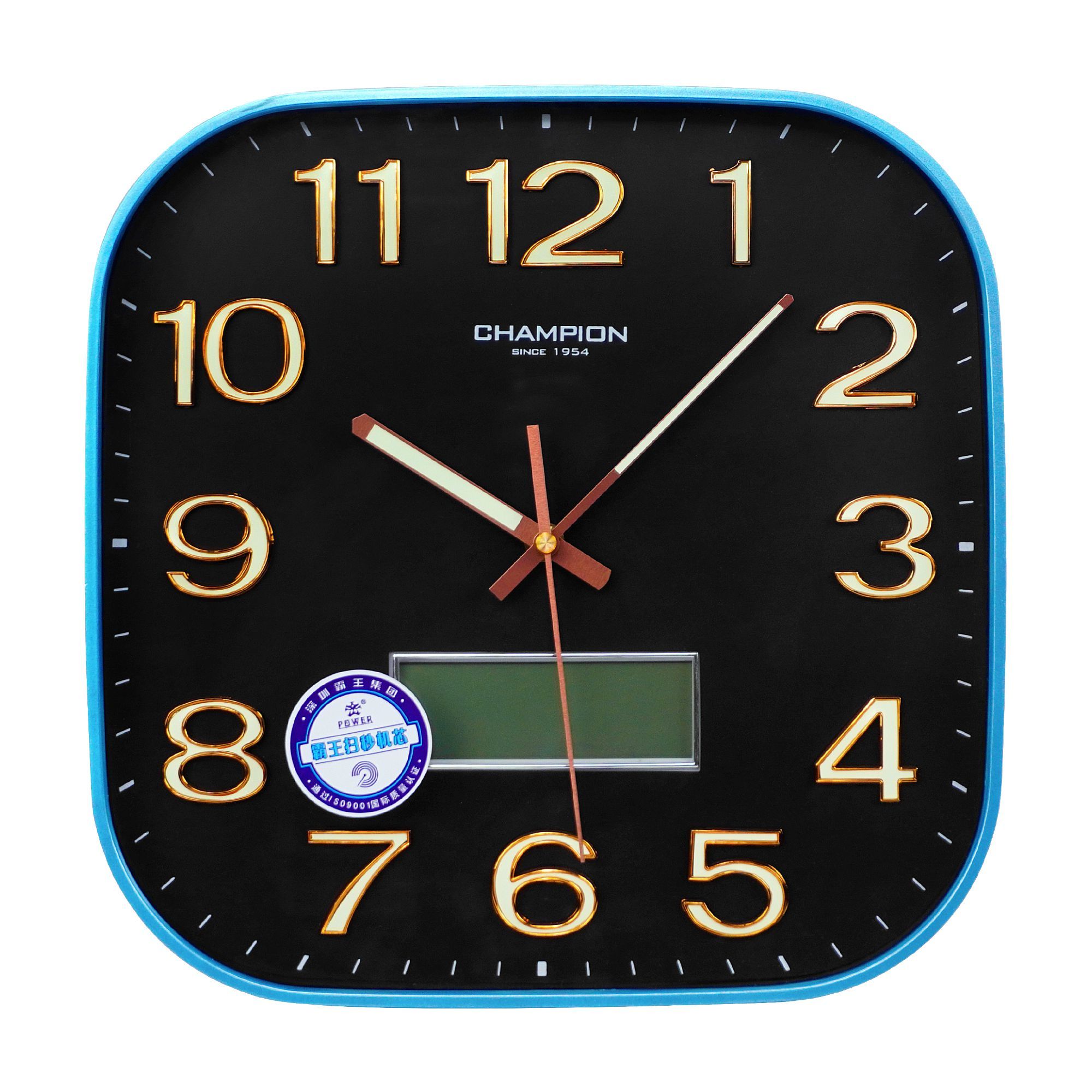 Purchase Z.A Wall Clock, Black Background With Light Blue Border, CCB ...