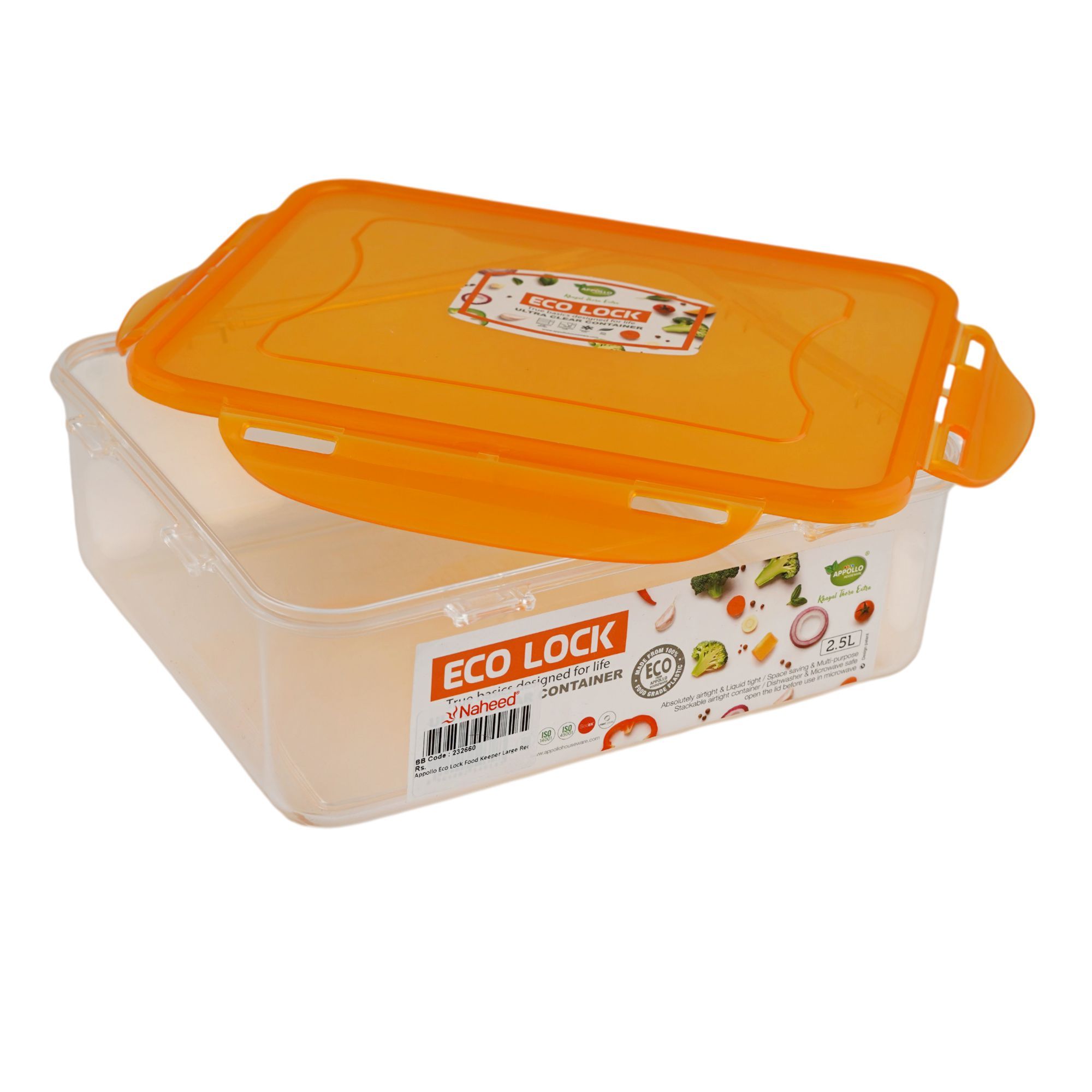 Appollo Eco Lock Food Keeper Large Red 2 5 Liters