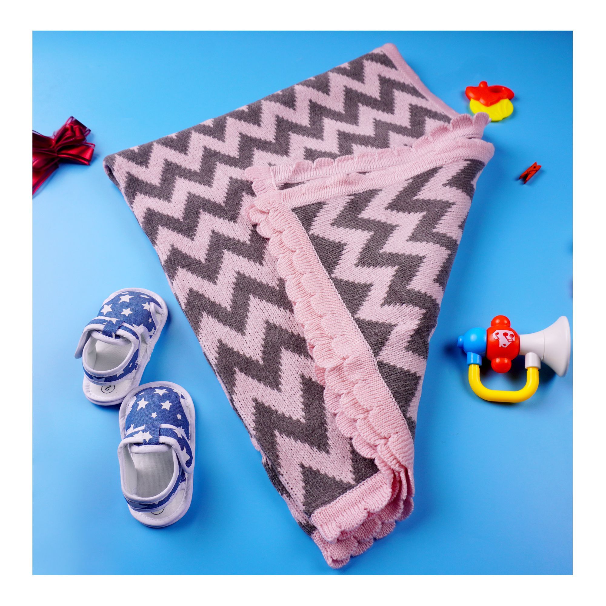 Baby Bath Towel In Pink Color Size 27x16 Inches