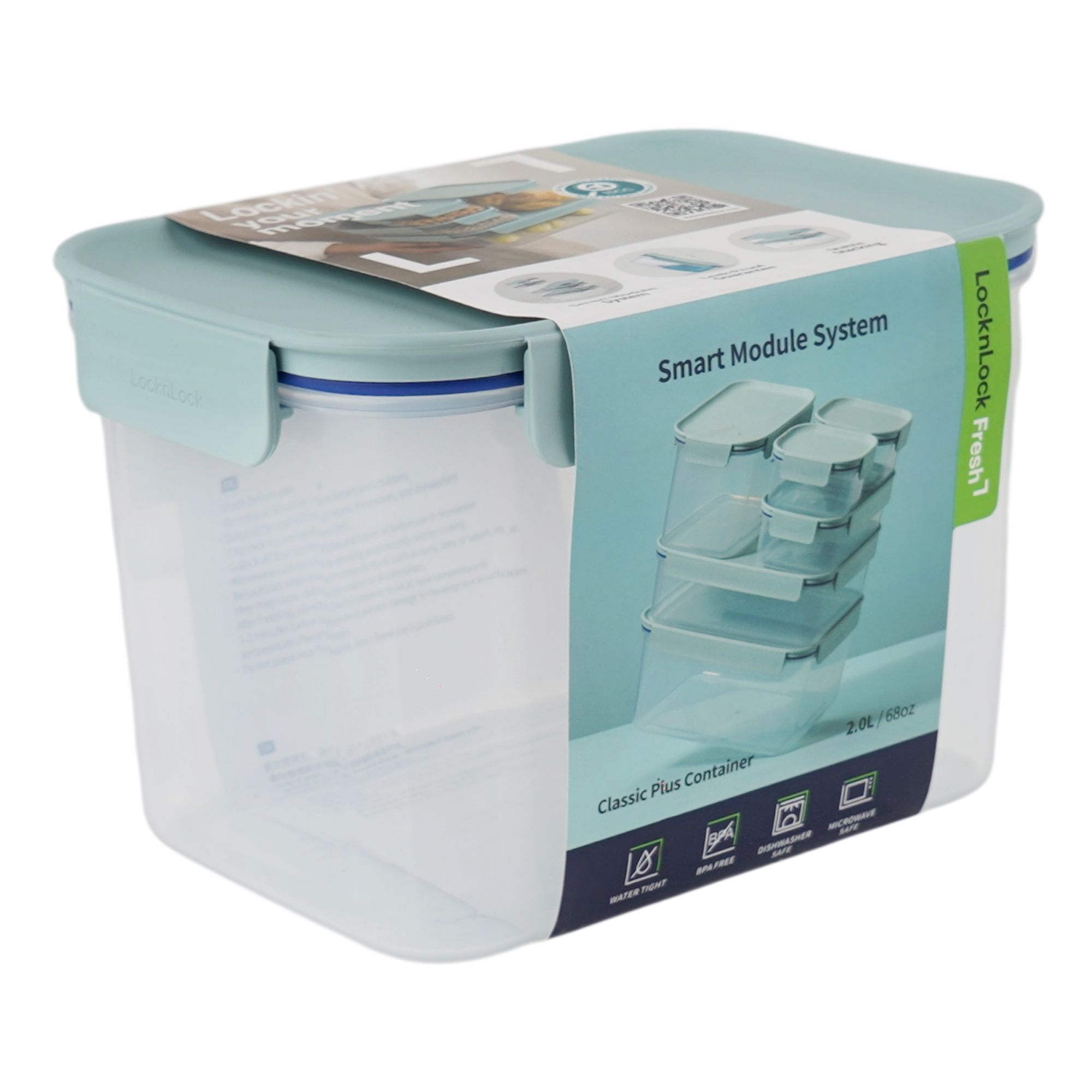 Lock & Lock Classic Plus Rectangular Container, BPA Free, 2.0 Liter ...