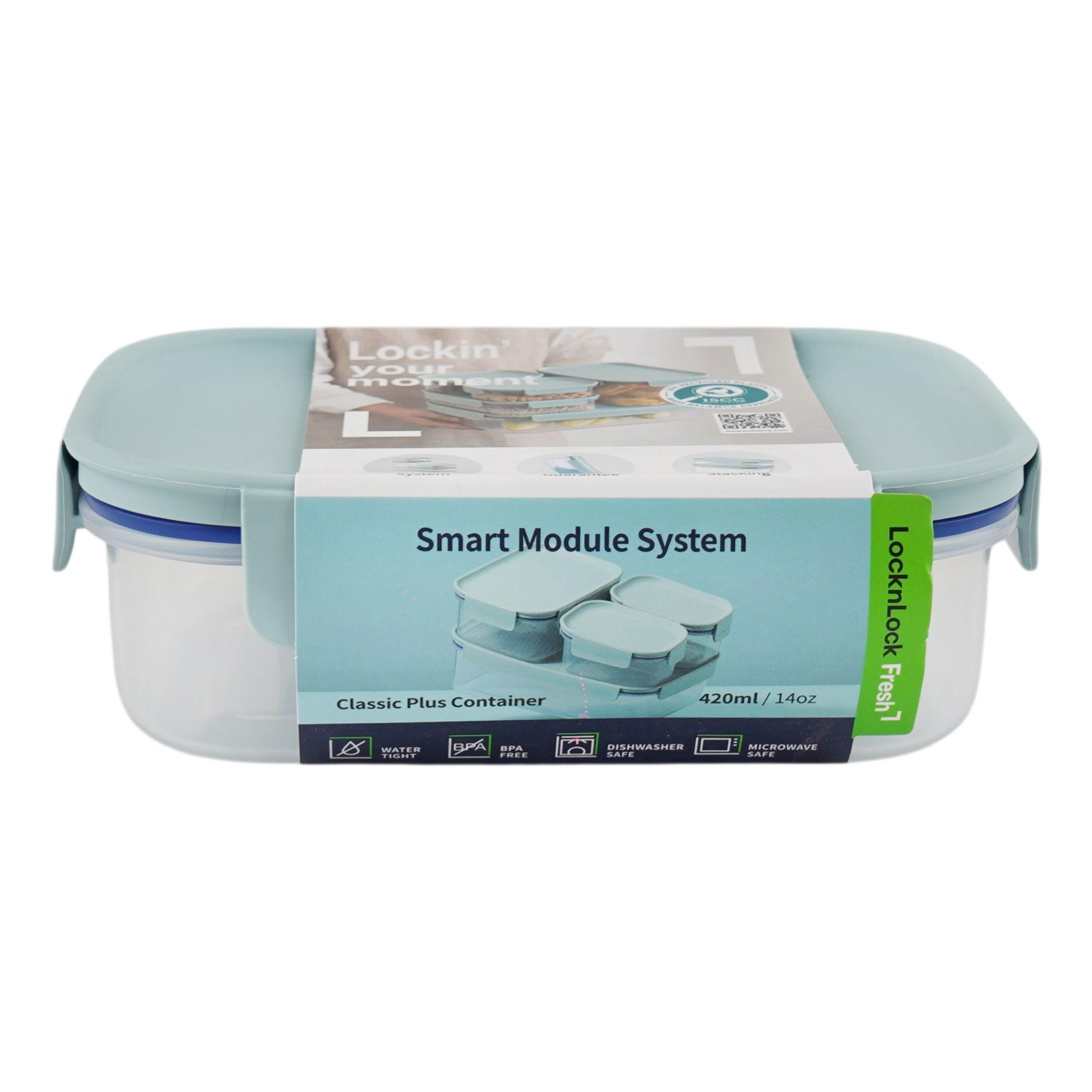 Lock & Lock Classic Plus Rectangular Container, BPA Free, 420ml ...
