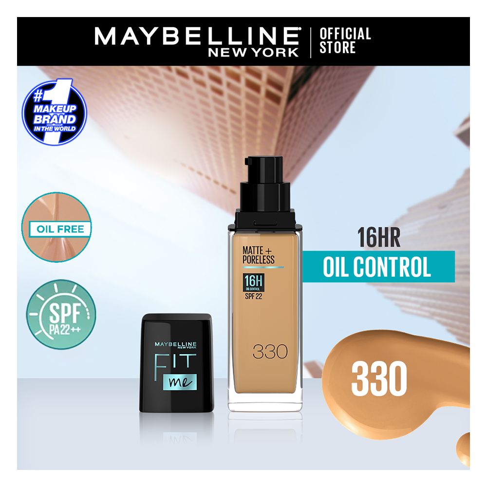 Maybelline New York Fit Me Matte + Poreless SPF 22 Foundation, 330 Toffee, 30ml