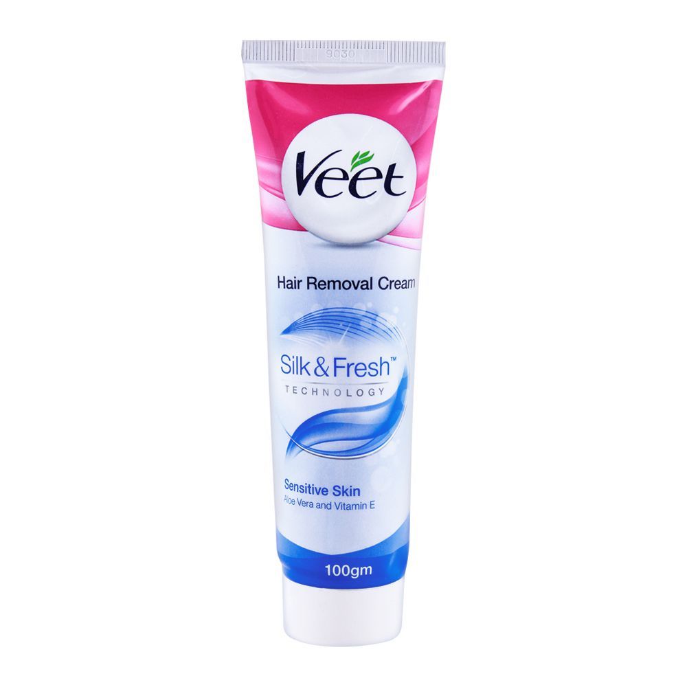 Veet Silk & Fresh Sensitive Skin Hair Removal Cream, With Aloe Vera & Vitamin-E, 100ml