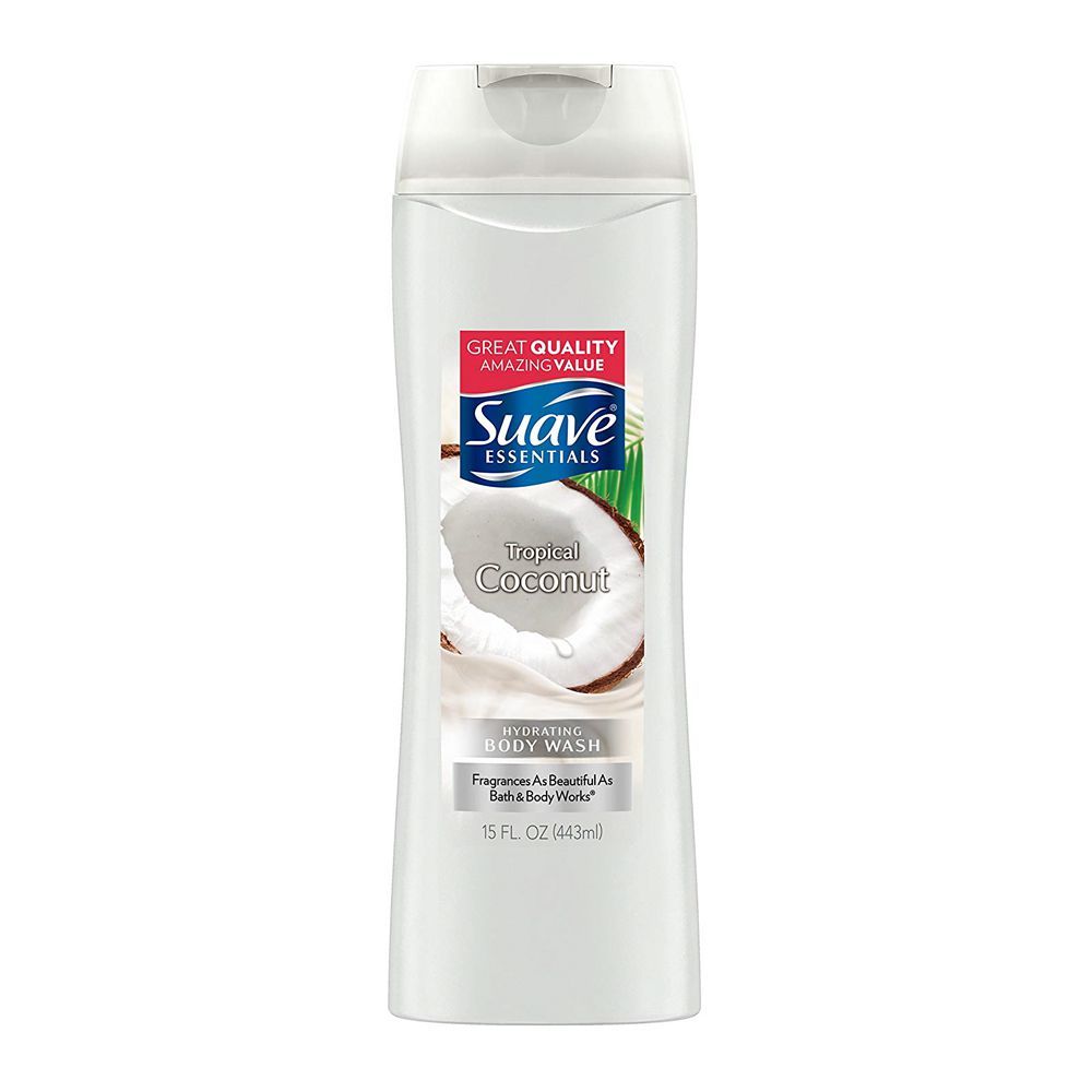 Suave Essentials Hydrating Body Wash, Tropical Coconut, 443ml