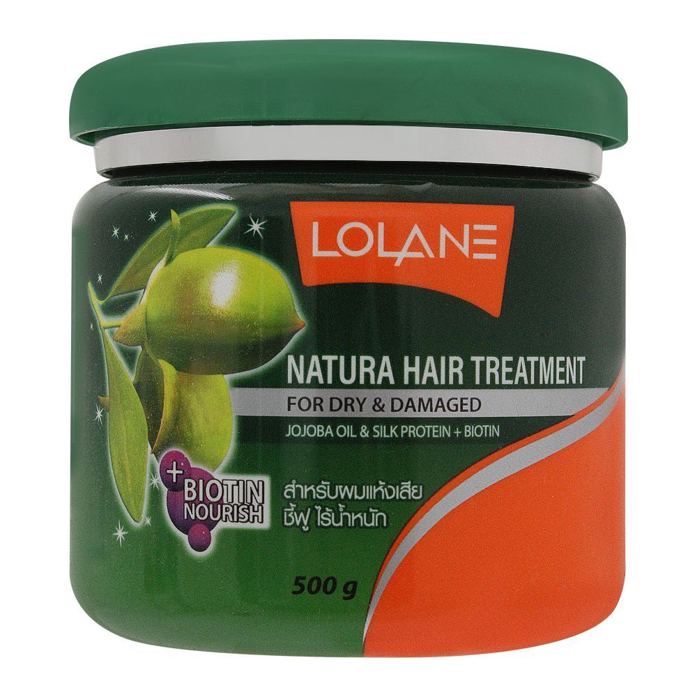 Lolane Natura Hair Treatment, Jojoba Oil & Silk Protein, For Dary & Damaged, 500g