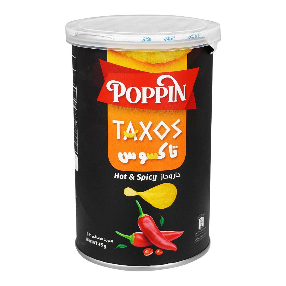 Poppin Taxos Hot & Spicy Chips, 45g