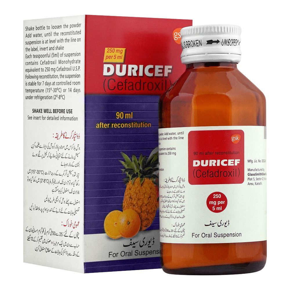 GSK Duricef Oral Suspension, 250mg/90ml