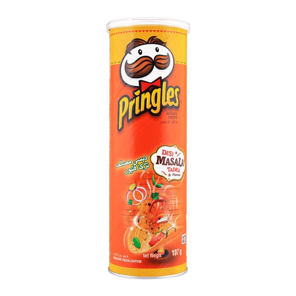 Buy Pringles Potato Crisps, Desi Masala Tadka Flavor, 107g Online at ...