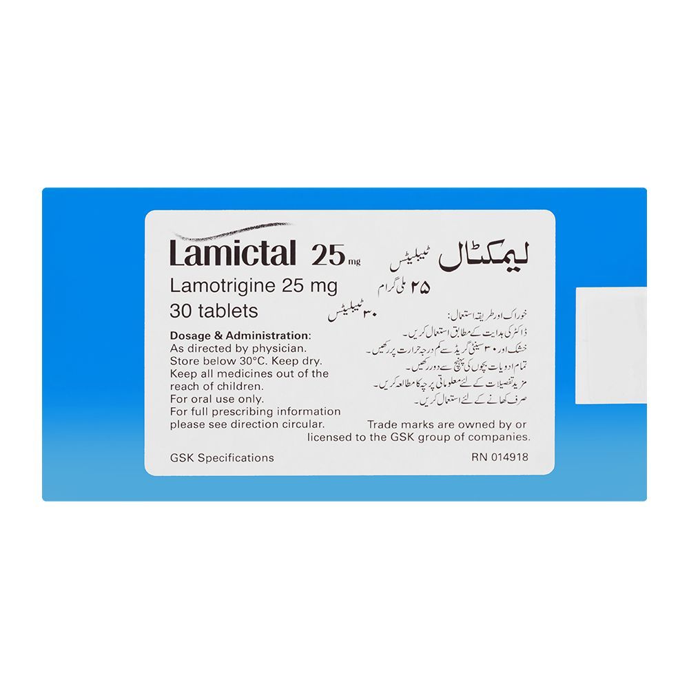 GSK Lamictal Tablet, 25mg, 30-Pack