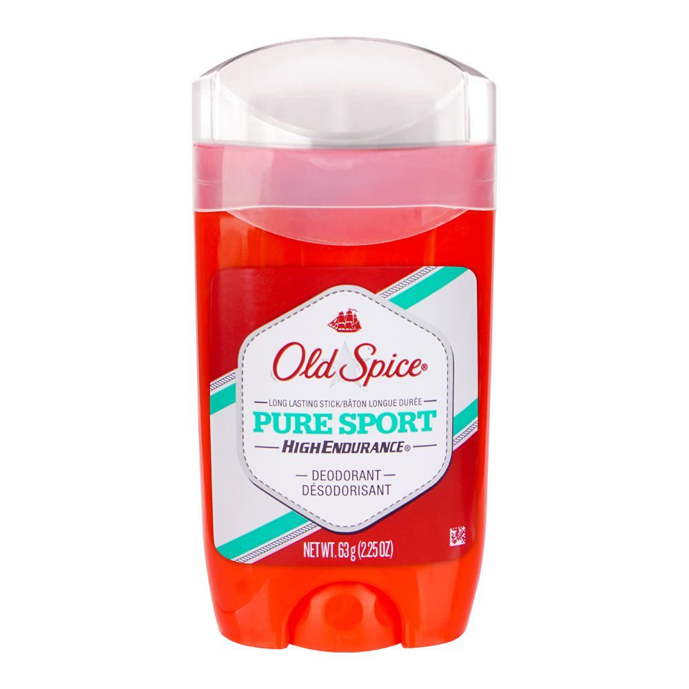 Old Spice Pure Sport High Endurance Deodorant Stick, For Men, 63g