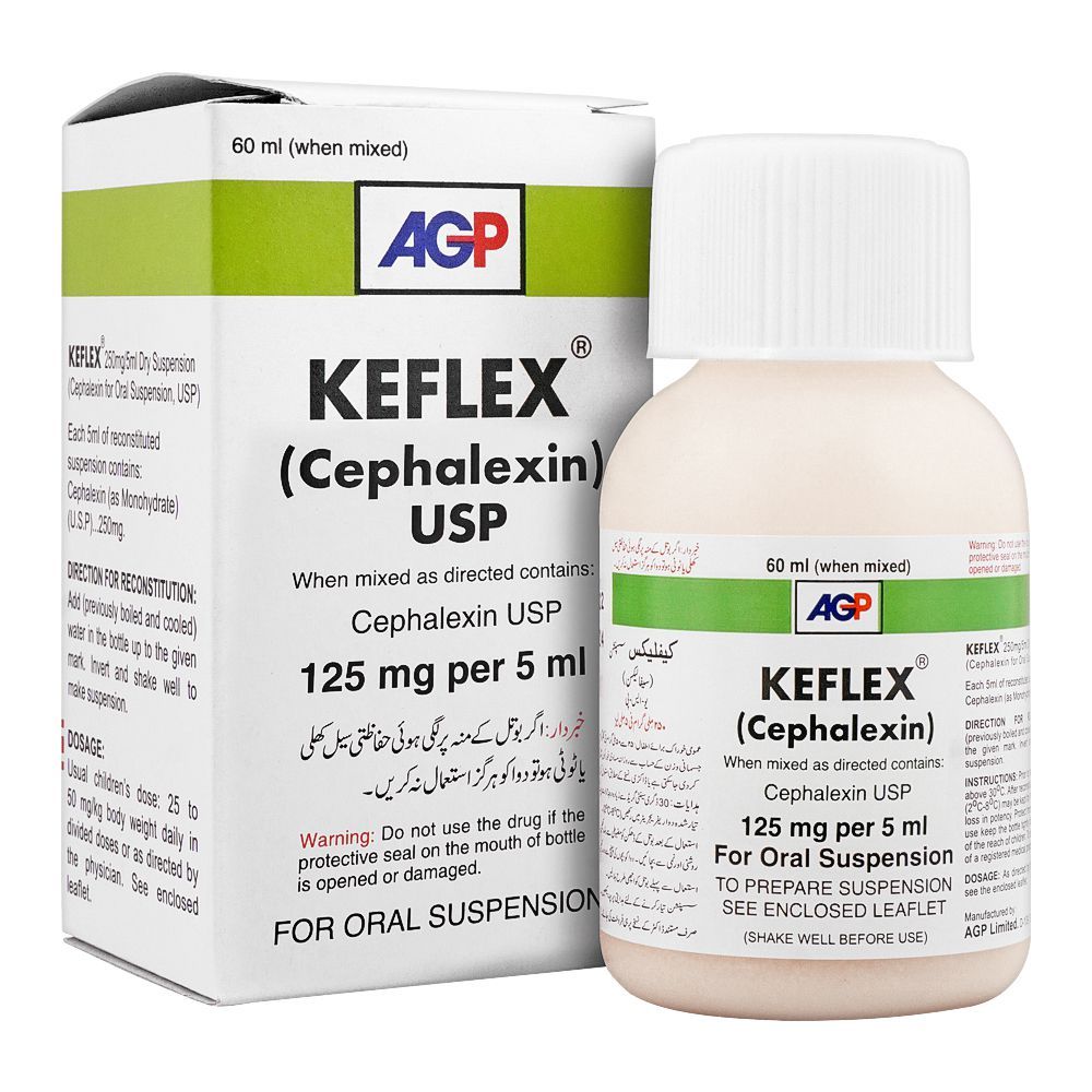 AGP Pharma Keflex Oral Suspension, 125mg/5ml, 60ml