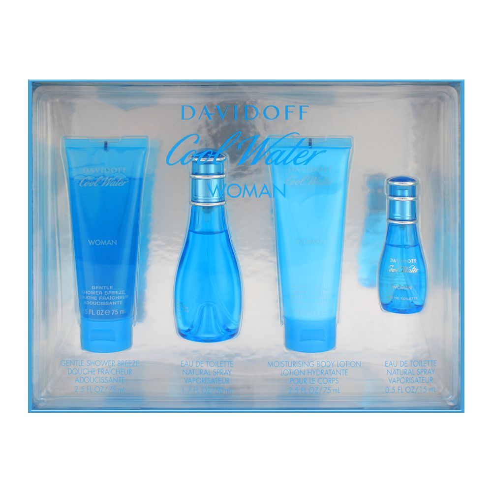 Davidoff Cool Water Women Perfume Set Shower + Eau de Toilette 100ml + Body Lotion