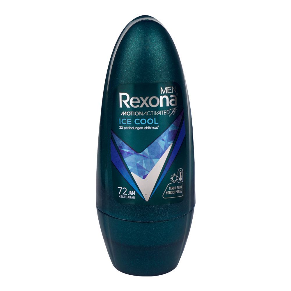 Rexona Motion Senses Ice Cool Roll On, For Men, 72 Hours Lasting, 50ml