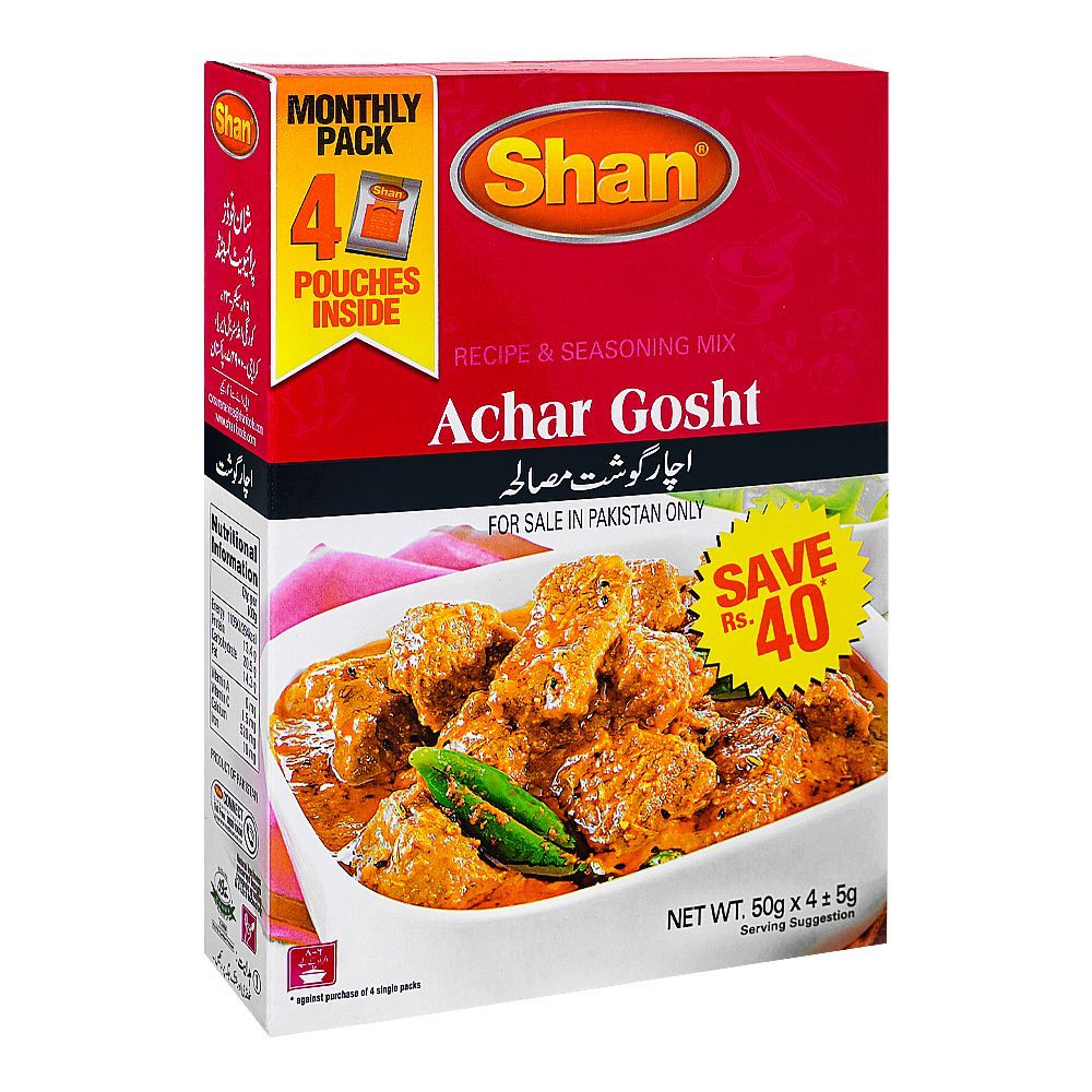 Shan Achar Gosht Recipe Masala, 60g x 4