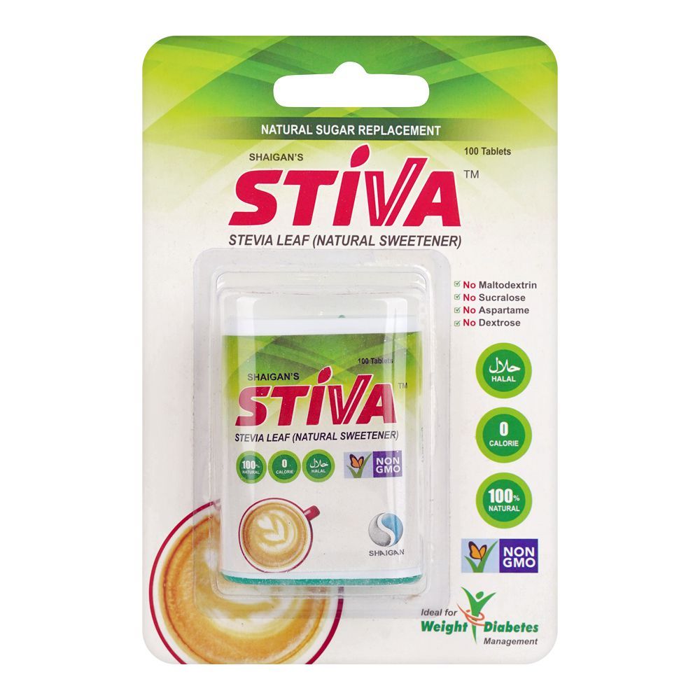 Shaigan's Stiva Stevia Leaf Sweetener Tablet, 100-Pack