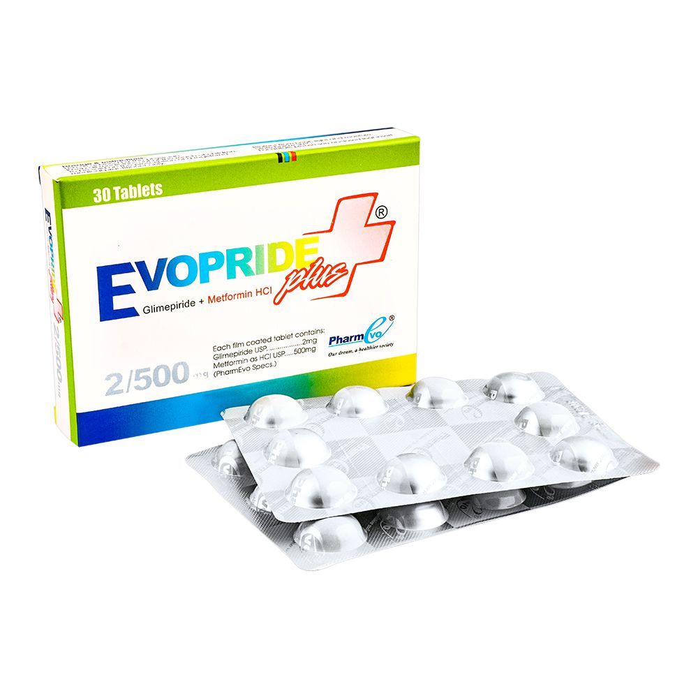 PharmEvo Evopride Plus Tablet, 2/500mg, 30-Pack