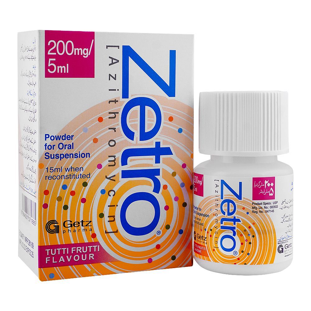 Getz Pharma Zetro Oral Suspension, 200mg/5ml