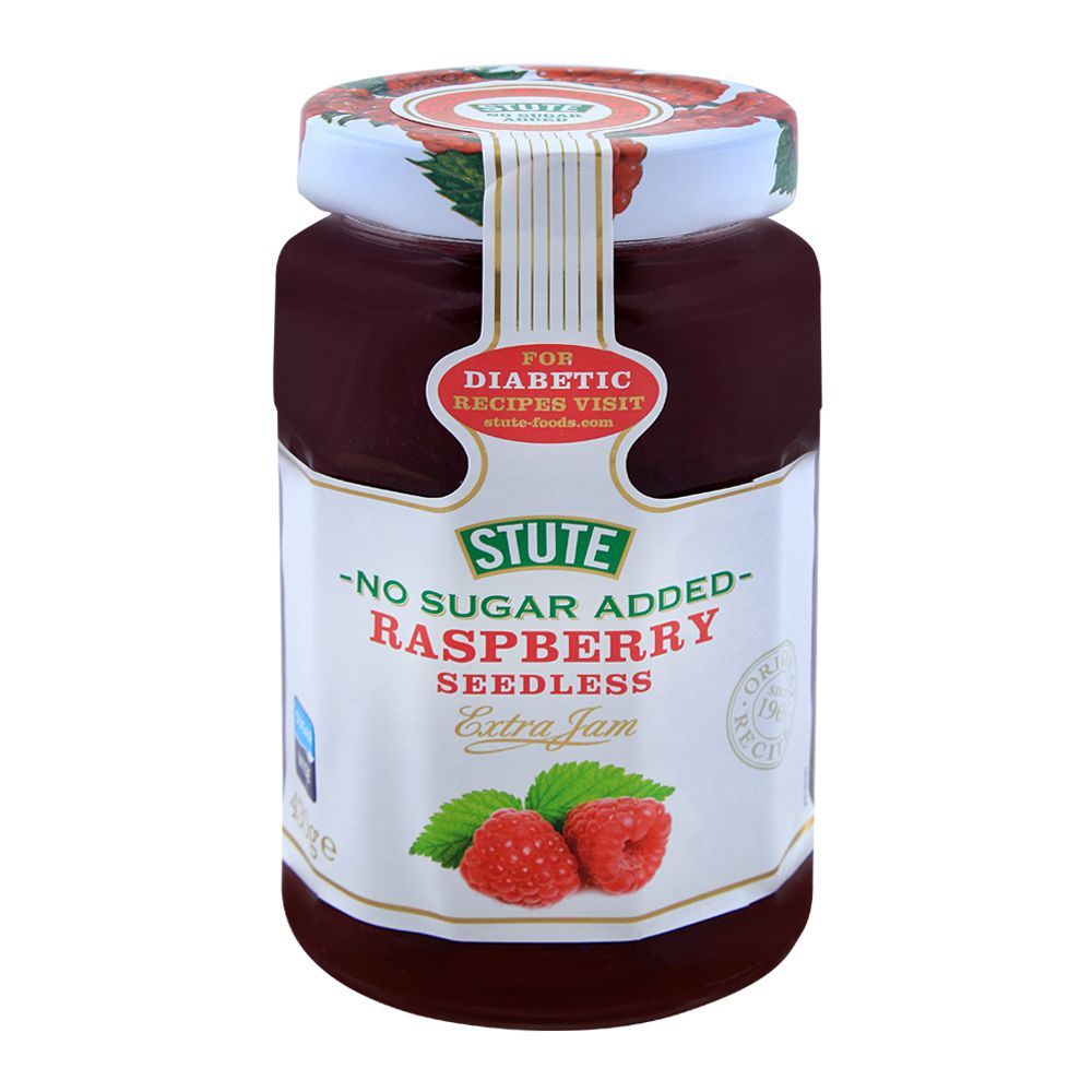 Stute No Sugar Added Raspberry Seedless Jam 430g