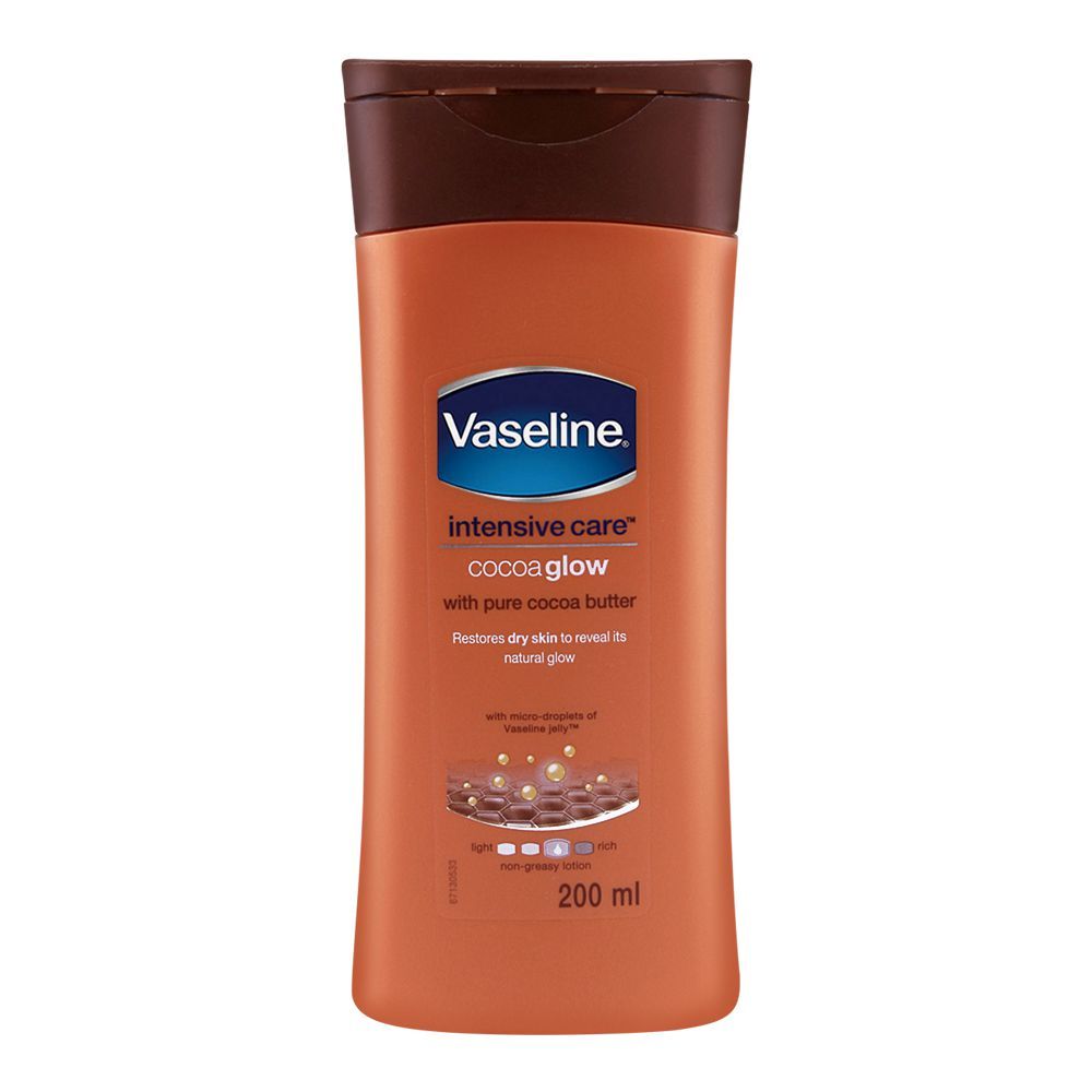 Vaseline Intensive Care Cocoa Glow Pure Cocoa Butter Lotion 200ml (Imported)