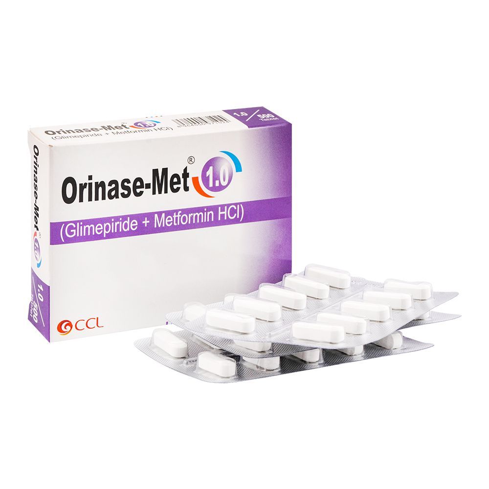 CCL Pharmaceuticals Orinase-Met Tablet, 1.0/500mg, 30-Pack