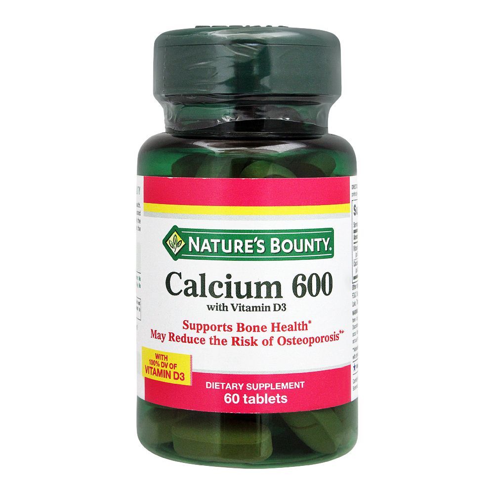 Nature's Bounty Calcium 600 With Vitamin D3, Dietary Supplement, 60 Tablets