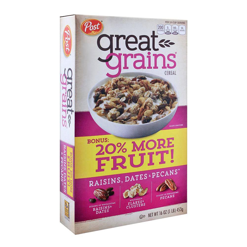 Post Great Grains Raisin, Dates & Pecans Cereal 453g