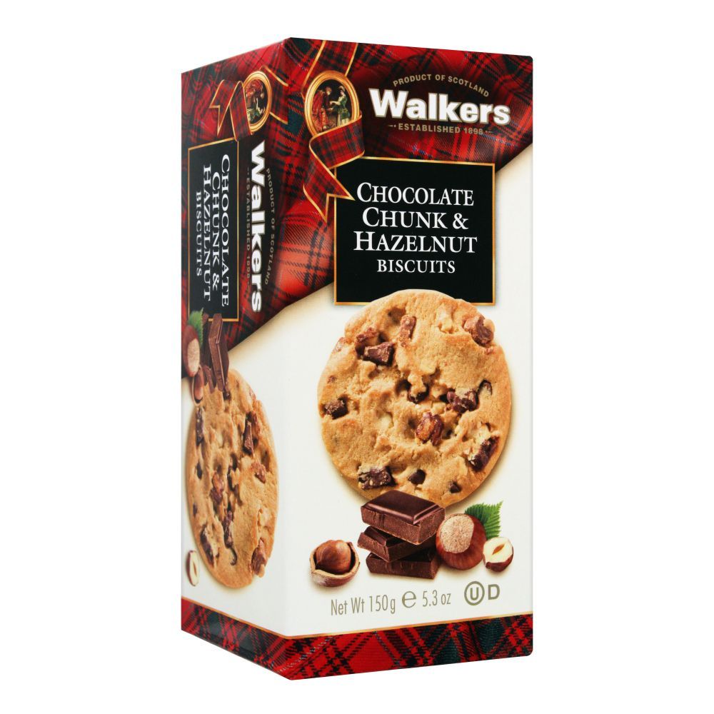 Walkers Chocolate Chunk & Hazelnut Biscuits, 150g