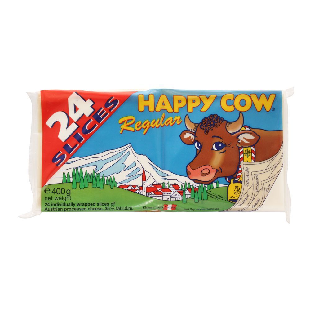 Happy Cow Regular Cheese Slice, 24-Pack, 400g 