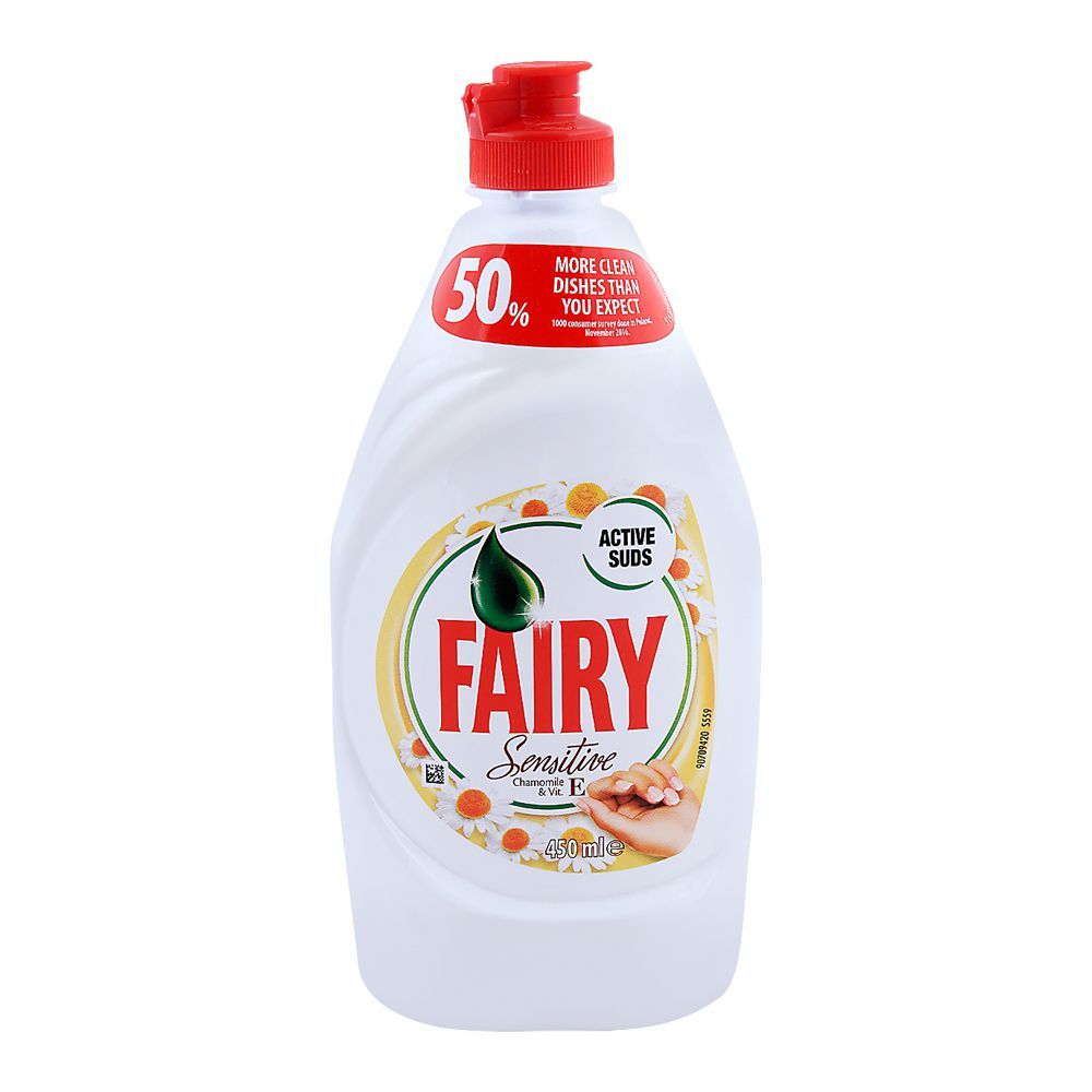 Fairy Dish Wash Liquid, Sensitive Chamomile & Vitamin, 450ml