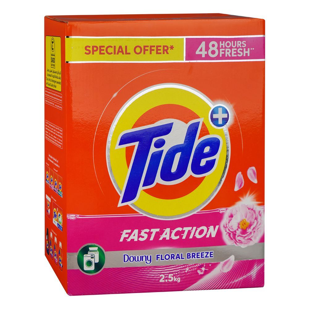 Tide Fast Action Downy Floral Breeze Detergent Washing Powder, 2.5kg Box