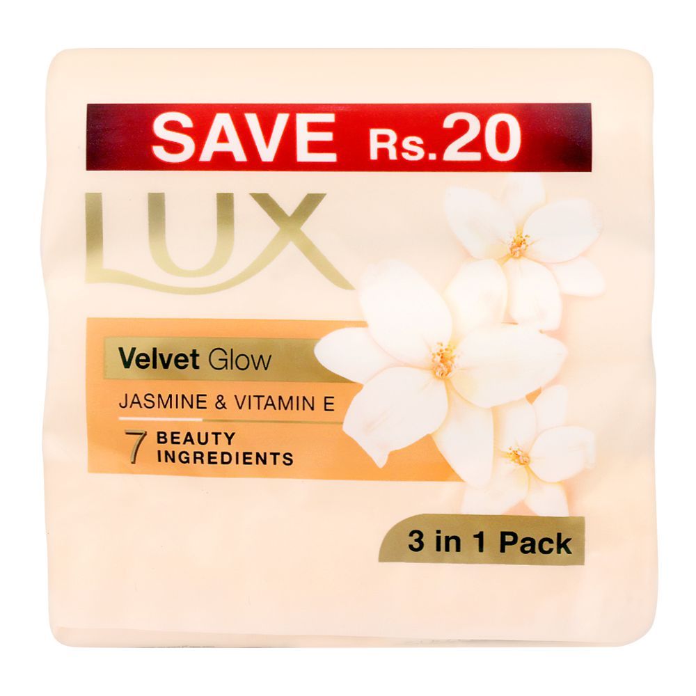 Lux Velvet Glow Jasmine Soap Trio Pack, 3x98g