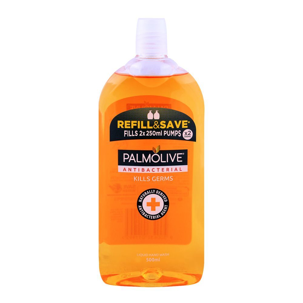 Palmolive Liquid Hand Wash, Anti-Bacterial Kills Germs 500ml Refill