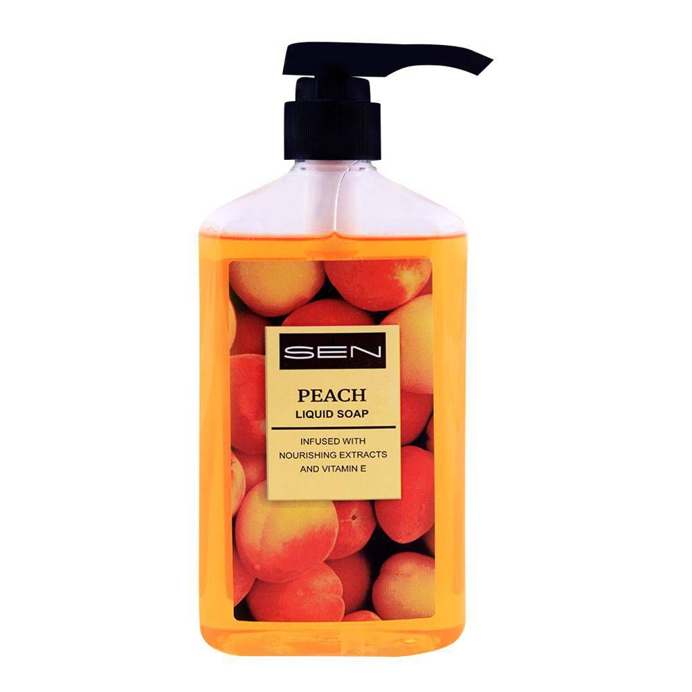 Sen Peach Liquid Soap, Nourishing Extracts & Vitamin-E, 600ml