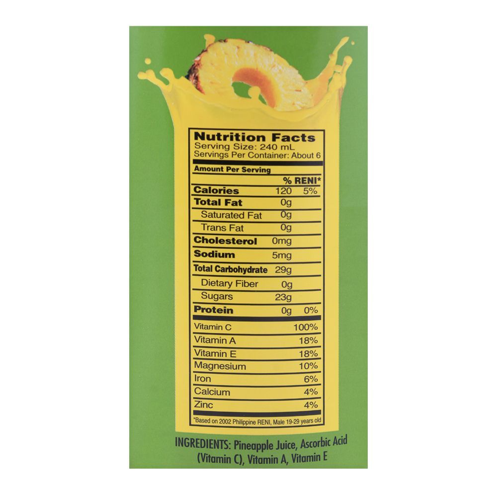 Buy Delmonte 100 Pineapple Juice, With Vitamin A+C+E, 1.36 Liter