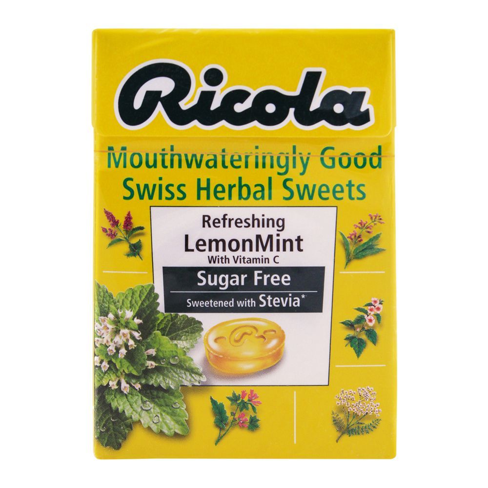 Ricola Refreshing Lemon Mint Sugar Free Swiss Herbal Drops, 45g
