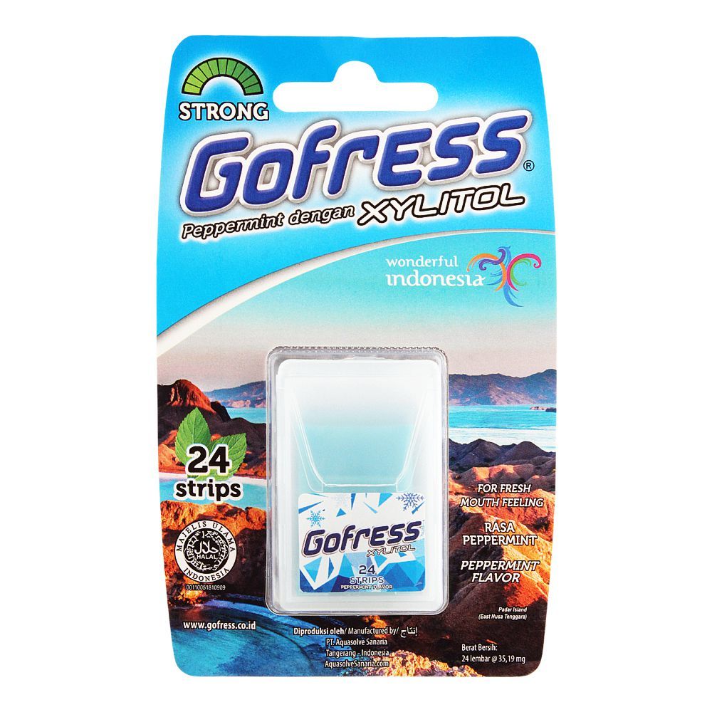Gofress Oral Care Strip, Peppermint, Strong, 24-Pack