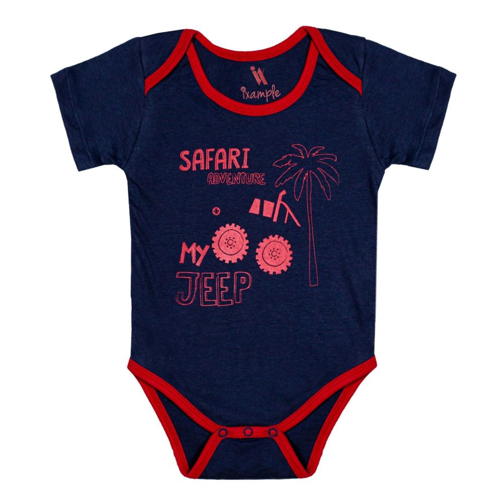 IXAMPLE Boys Baby Navy Short Sleeve Body Suit