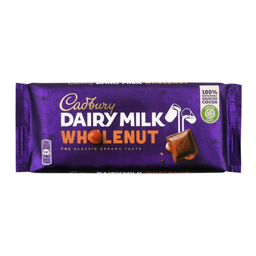 Cadbury Whole Nut Chocolate, 120g