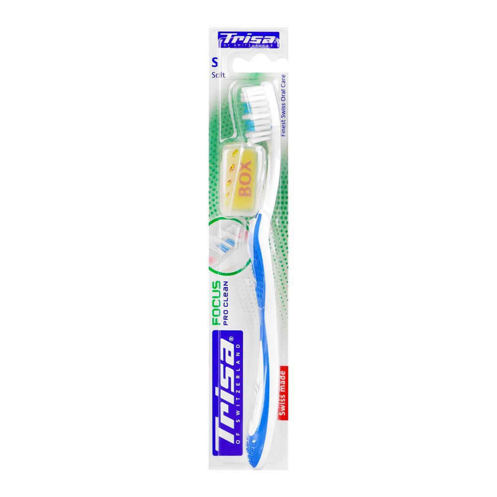 Trisa Focus Pro Clean Soft Toothbrush With Travel Cap