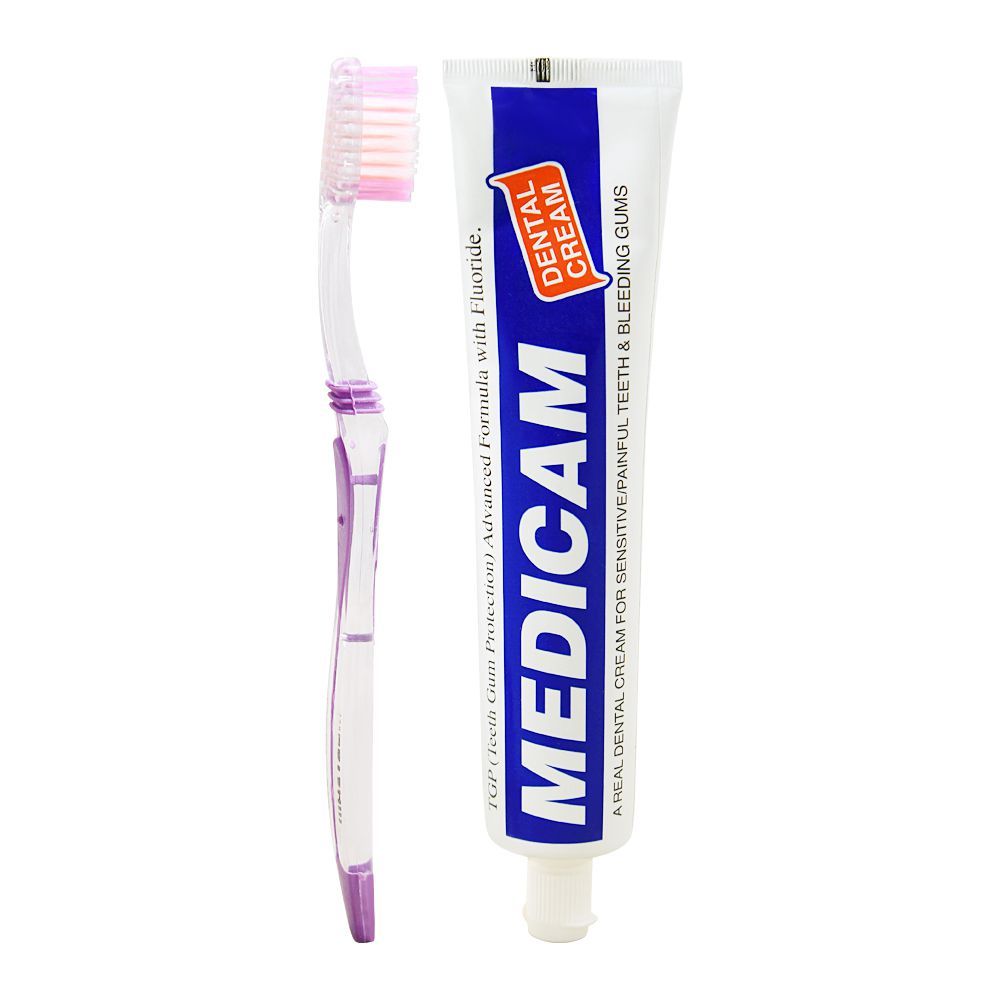 Medicam Dental Cream, Toothpaste + Toothbrush Pack, 70g