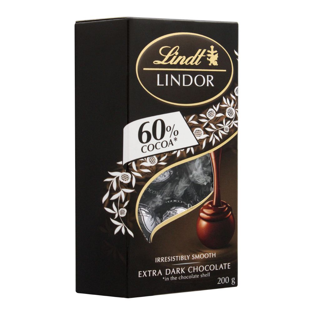 Lindt Lindor Ball 60% Cocoa Extra Dark Chocolate Box, 200g